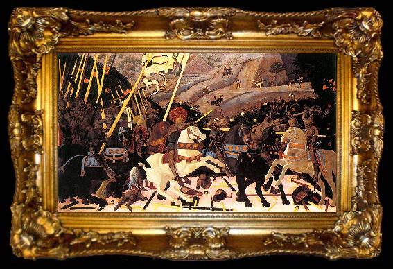 framed  paolo uccello Niccolo Mauruzi da Tolentino at the Battle of San Romano,, ta009-2